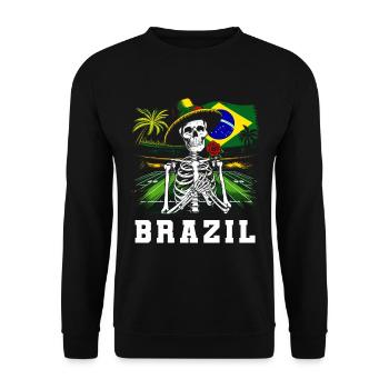 Brasilien Brazil shirt Brasilianer Rio de Janeirao - Unisex Pullover - Schwarz - Vorne - Alina (178cm) & Michal (187cm)