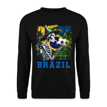 Brazil Brazil shirt Brazilian Rio de Janeirao - Unisex Sweatshirt - black - Front - Alina (178cm) & Michal (187cm)