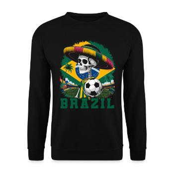 Brasilien Brazil shirt Brasilianer Rio de Janeirao - Unisex Pullover - Schwarz - Vorne - Alina (178cm) & Michal (187cm)