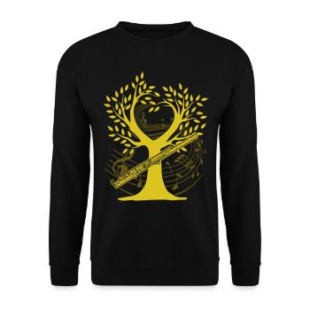 Flute Musical Tree - Unisex Sweatshirt - black - Front - Alina (178cm) & Michal (187cm)