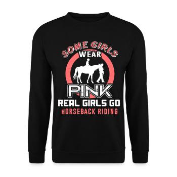 Horseback Riding Real Girls Go Horseback Riding - Unisex Sweatshirt - black - Front - Alina (178cm) & Michal (187cm)
