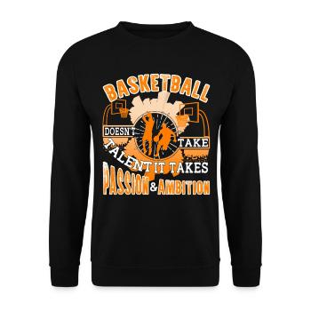 Basketball Doesn't Take Talent - Unisex Sweatshirt - black - Front - Alina (178cm) & Michal (187cm)