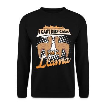 I Can't Keep Calm I am A Llama - Unisex Sweatshirt - black - Front - Alina (178cm) & Michal (187cm)