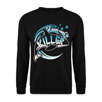 Killer Whale I am Not A Killer - Unisex Sweatshirt - black - Front - Alina (178cm) & Michal (187cm)