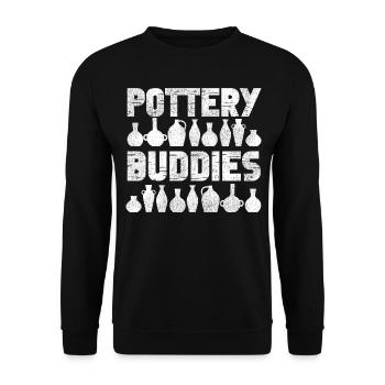 Pottery Ceramics Artist Besties - Unisex Pullover - Schwarz - Vorne - Alina (178cm) & Michal (187cm)