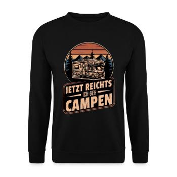 Jetzt Reichts Ich Geh Campen Retro Wohnmobil - Unisex Pullover - Schwarz - Vorne - Alina (178cm) & Michal (187cm)