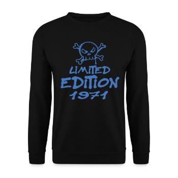 Edition Limitée 1971 Anniversaire Né 1971 - Sweat-shirt Unisexe - noir - Devant - Alina (178cm) & Michal (187cm)