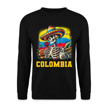 Kolumbien Colombia Medellin Urlaub Bogota Cali - Unisex Pullover - Schwarz - Vorne - Alina (178cm) & Michal (187cm)