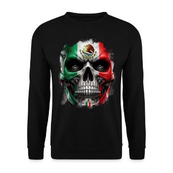 Mexico Mexico Mexican Gift Flag Football - Unisex Sweatshirt - black - Front - Alina (178cm) & Michal (187cm)