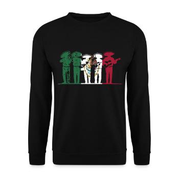 Mexico Mexico Mexican Gift Flag Football - Unisex Sweatshirt - black - Front - Alina (178cm) & Michal (187cm)