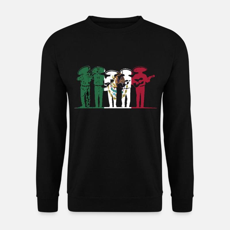 Mexiko Mexico Mexikaner Geschenk Flagge Fußball - Unisex Pullover - Schwarz