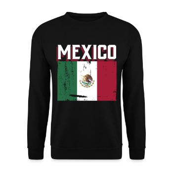 Mexico Mexico Mexican Gift Flag Football - Unisex Sweatshirt - black - Front - Alina (178cm) & Michal (187cm)