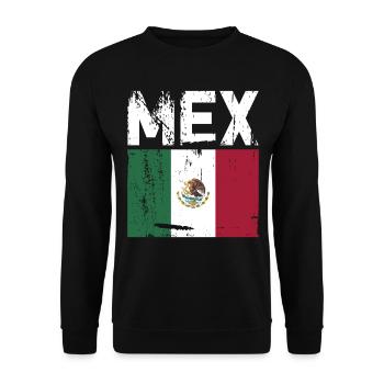 Mexico Mexico Mexican Gift Flag Football - Unisex Sweatshirt - black - Front - Alina (178cm) & Michal (187cm)