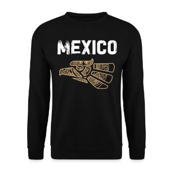 Mexiko Mexico Mexikaner Geschenk Flagge Fußball - Unisex Pullover - Schwarz - Vorne - Alina (178cm) & Michal (187cm)