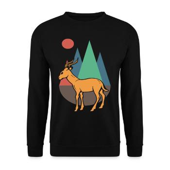 Cute Antelope Colorful - Unisex Sweatshirt - black - Front - Alina (178cm) & Michal (187cm)