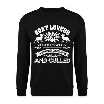 Goat Lovers Zone Violators Will Be Wethered - Unisex Sweatshirt - black - Front - Alina (178cm) & Michal (187cm)