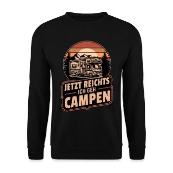 Jetzt Reichts Ich Geh Campen Wohnmobil Camper - Unisex Pullover - Schwarz - Vorne - Alina (178cm) & Michal (187cm)