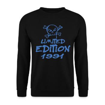 Edition Limitée 1991 Anniversaire Né 1991 - Sweat-shirt Unisexe - noir - Devant - Alina (178cm) & Michal (187cm)