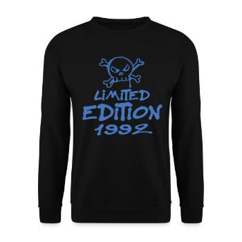 Limited Edition 1992 Geburtstag 1992 Geboren - Unisex Pullover - Schwarz - Vorne - Alina (178cm) & Michal (187cm)