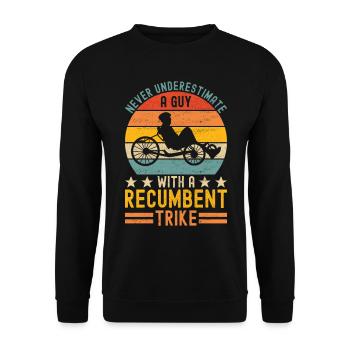 Recumbent Trike Liegetrike Liegedreirad - Unisex Pullover - Schwarz - Vorne - Alina (178cm) & Michal (187cm)