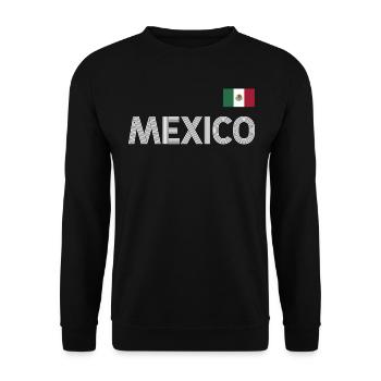 Mexiko Mexico Mexikaner Geschenk Flagge Fußball - Unisex Pullover - Schwarz - Vorne - Alina (178cm) & Michal (187cm)