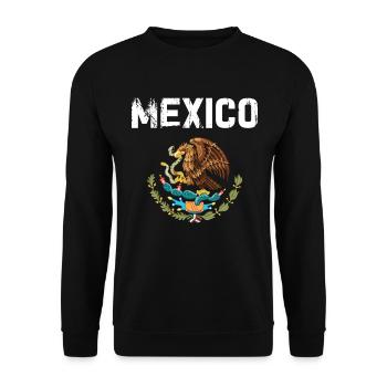 Mexico Mexico Mexican Gift Flag Football - Unisex Sweatshirt - black - Front - Alina (178cm) & Michal (187cm)