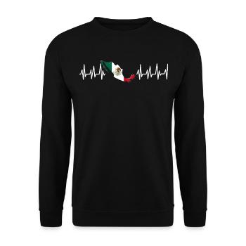 Mexico Mexico Mexican Gift Flag Football - Unisex Sweatshirt - black - Front - Alina (178cm) & Michal (187cm)