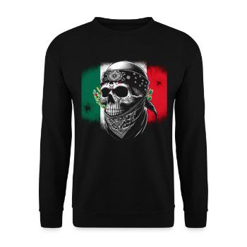 Mexico Mexico Mexican Gift Flag Football - Unisex Sweatshirt - black - Front - Alina (178cm) & Michal (187cm)