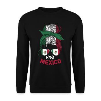 Mexique Mexique Cadeau mexicain Flag Football - Sweat-shirt Unisexe - noir - Devant - Alina (178cm) & Michal (187cm)