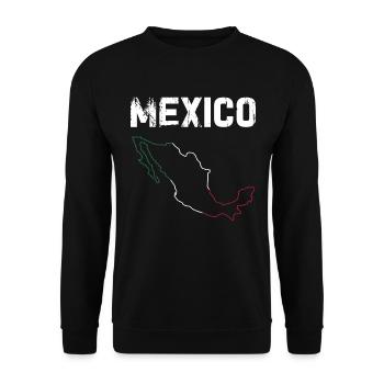 Mexiko Mexico Mexikaner Geschenk Flagge Fußball - Unisex Pullover - Schwarz - Vorne - Alina (178cm) & Michal (187cm)