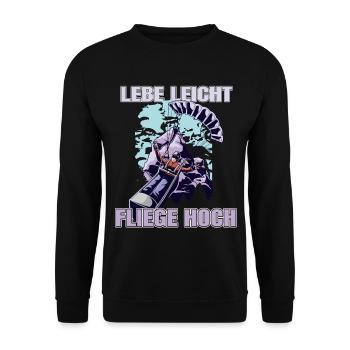 Vivre léger, voler haut - Le dicton du parapente - Sweat-shirt Unisexe - noir - Devant - Alina (178cm) & Michal (187cm)