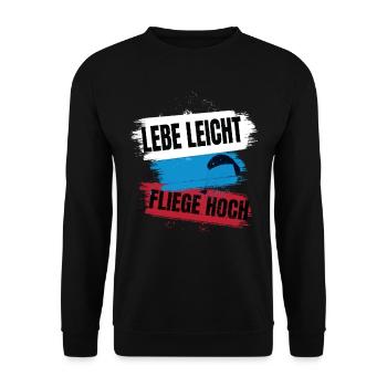 Live light, fly high – Paragliding Design - Unisex Sweatshirt - black - Front - Alina (178cm) & Michal (187cm)