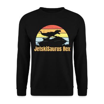 Jet Ski Saurus Rex Jet Ski Dinosaure Drôle Jet Ski Din - Sweat-shirt Unisexe - noir - Devant - Alina (178cm) & Michal (187cm)