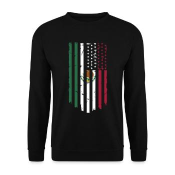 Mexico Mexico Mexican Gift Flag Football - Unisex Sweatshirt - black - Front - Alina (178cm) & Michal (187cm)