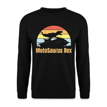 Jetski MotoSaurus Rex - Funny Jetski Dino Dinosaur - Unisex Pullover - Schwarz - Vorne - Alina (178cm) & Michal (187cm)