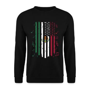 Mexico Mexico Mexican Gift Flag Football - Unisex Sweatshirt - black - Front - Alina (178cm) & Michal (187cm)
