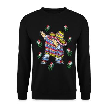 Mexiko Mexico Mexikaner Geschenk Flagge Fußball - Unisex Pullover - Schwarz - Vorne - Alina (178cm) & Michal (187cm)