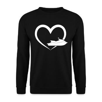 Jetski Heart Jetski Lover Jetski - Unisex Pullover - Schwarz - Vorne - Alina (178cm) & Michal (187cm)