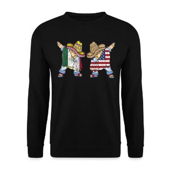 Mexico Mexico Mexican Gift Flag Football - Unisex Sweatshirt - black - Front - Alina (178cm) & Michal (187cm)