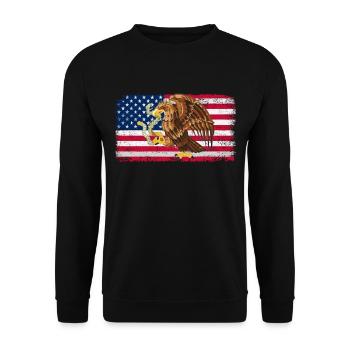 Mexico Mexico Mexican Gift Flag Football - Unisex Sweatshirt - black - Front - Alina (178cm) & Michal (187cm)