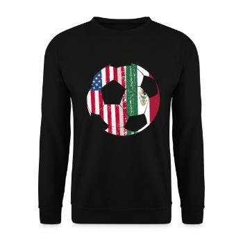 Mexico Mexico Mexican Gift Flag Football - Unisex Sweatshirt - black - Front - Alina (178cm) & Michal (187cm)