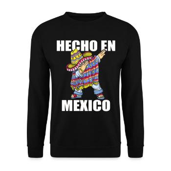 Mexiko Mexico Mexikaner Geschenk Flagge Fußball - Unisex Pullover - Schwarz - Vorne - Alina (178cm) & Michal (187cm)