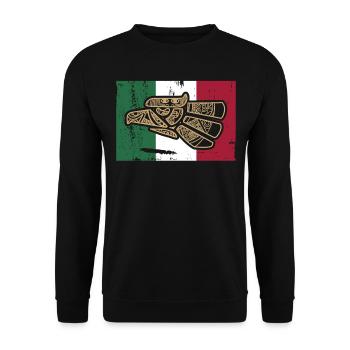Mexico Mexico Mexican Gift Flag Football - Unisex Sweatshirt - black - Front - Alina (178cm) & Michal (187cm)