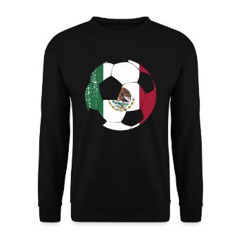 Mexiko Mexico Mexikaner Geschenk Flagge Fußball - Unisex Pullover - Schwarz - Vorne - Alina (178cm) & Michal (187cm)