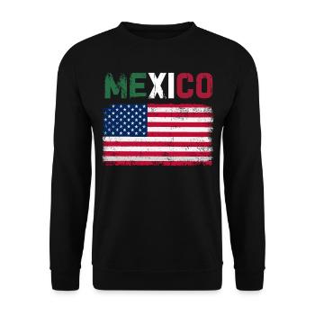 Mexiko Mexico Mexikaner Geschenk Flagge Fußball - Unisex Pullover - Schwarz - Vorne - Alina (178cm) & Michal (187cm)