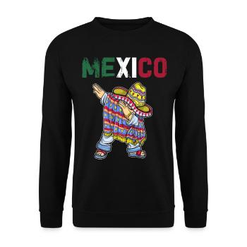 Mexico Mexico Mexican Gift Flag Football - Unisex Sweatshirt - black - Front - Alina (178cm) & Michal (187cm)