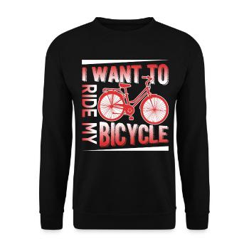 I Want To Ride My Bicycle - Unisex Sweatshirt - black - Front - Alina (178cm) & Michal (187cm)