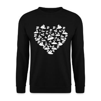 Jetski Heart Jetski Rider Jetski Heart Jetski - Unisex Pullover - Schwarz - Vorne - Alina (178cm) & Michal (187cm)