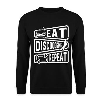 Eat Discdogging Repeat - Disc Dogging Discdogging - Sweat-shirt Unisexe - noir - Devant - Alina (178cm) & Michal (187cm)