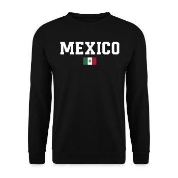 Mexiko Mexico Mexikaner Geschenk Flagge Fußball - Unisex Pullover - Schwarz - Vorne - Alina (178cm) & Michal (187cm)
